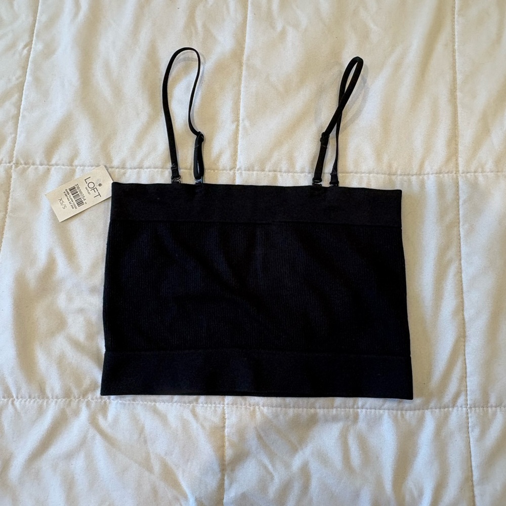 LOFT Black Knit Strappy Top